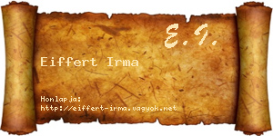 Eiffert Irma névjegykártya